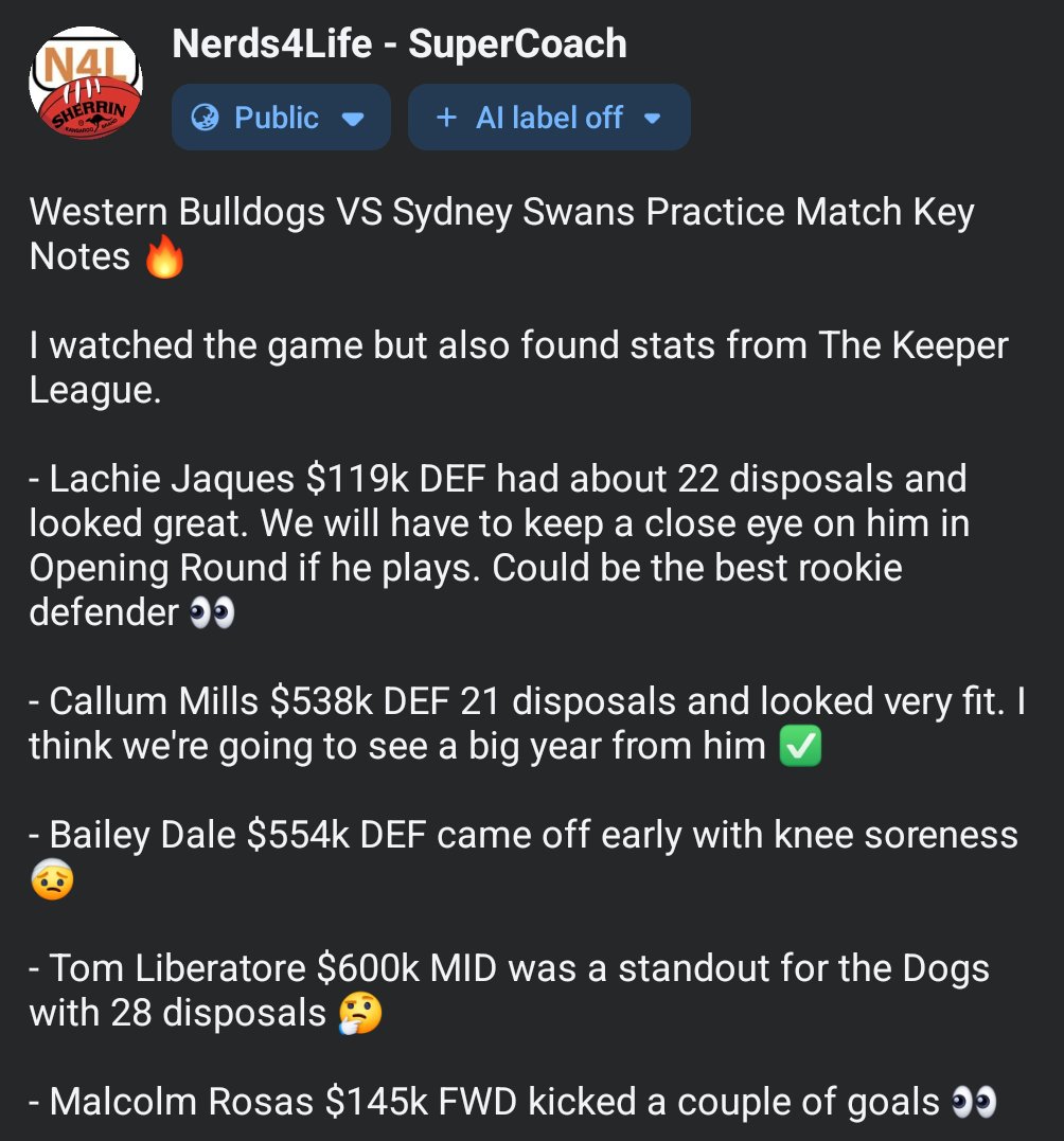 Nerds4Life - SuperCoach tweet media