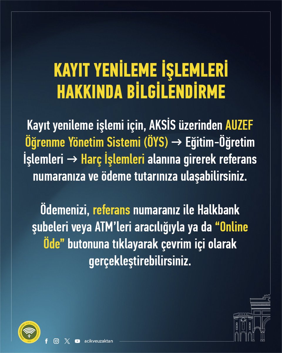 İstanbul Üniversitesi AUZEF tweet media
