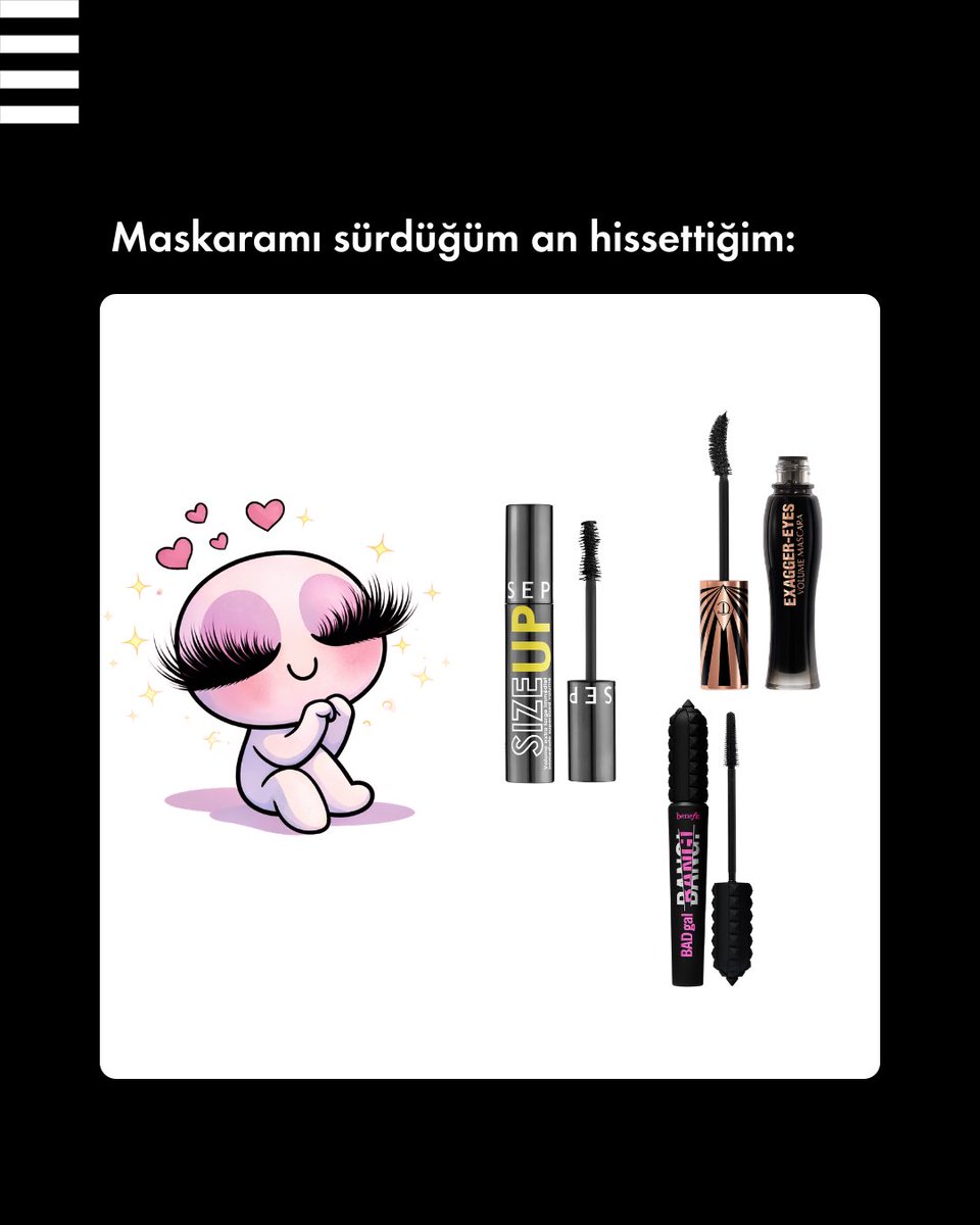 SephoraTurkiye's tweet photo. Kendime bakıyorum,
kirpiklerime bakıyorum,
tekrar kirpiklerime bakıyorum 👀🤭😍
Dünya Kirpik Günü kutlu olsun ✨
#SephoraTürkiye #LashDay https://t.co/KZ6nISsIWW