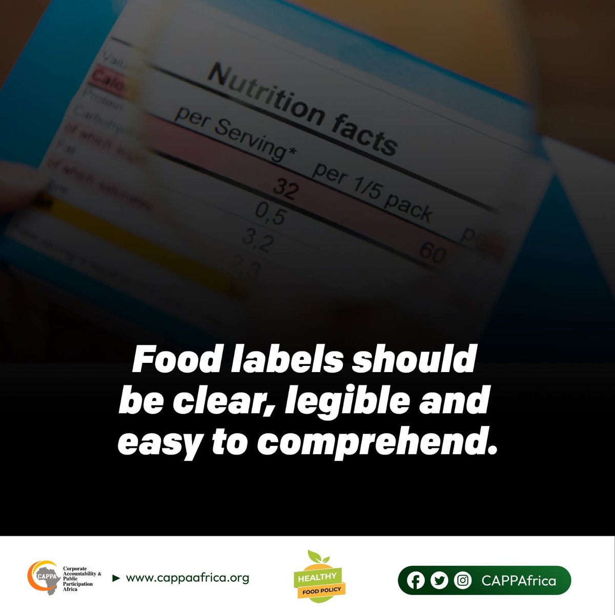 Nigerians need clear and simple front-of-pack labels (FOPL) on pre-packaged foods. Implement FOPL NOW!!!

#ReduceSalt #FOPWL #HealthyFoodPolicy