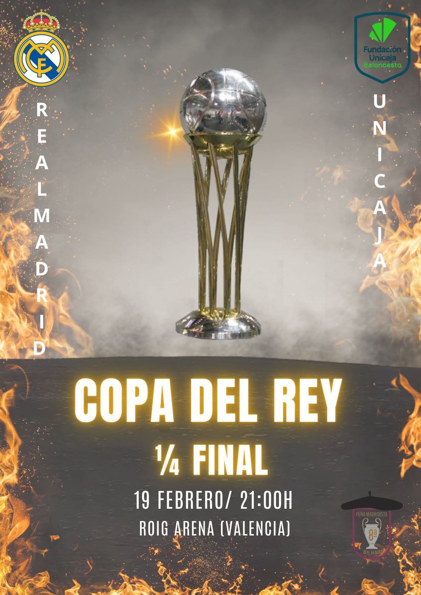 Empieza la fase final de la Copa del Rey.
HALA MADRID SIEMPRE!!!