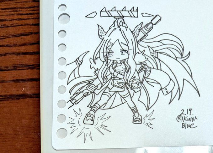 全身練習でらくがきヒナです。