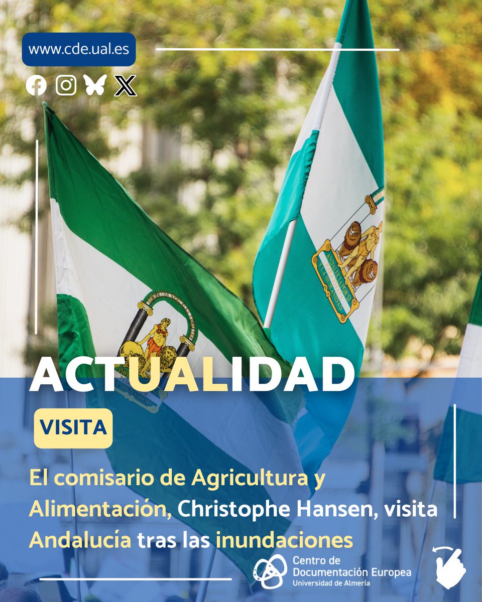 cdeualmeria's tweet photo. El comisario de Agricultura y Alimentación, Christophe Hansen, visita Andalucía tras las inundaciones. 🇪🇺 🛩️

🔗https://t.co/6wXxaz7Qef

#Actualidad #Noticias #UE #Comisario #Europa #Andalucía #Inundaciones https://t.co/Ejkemguf71