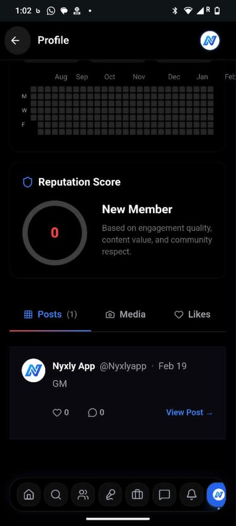 GM!

<a href="/NYXLYAPP/">NYXLY</a> gives the reputation score of users based on engagement quality, content value and community respect.

#NYXLY #BNB #BOT