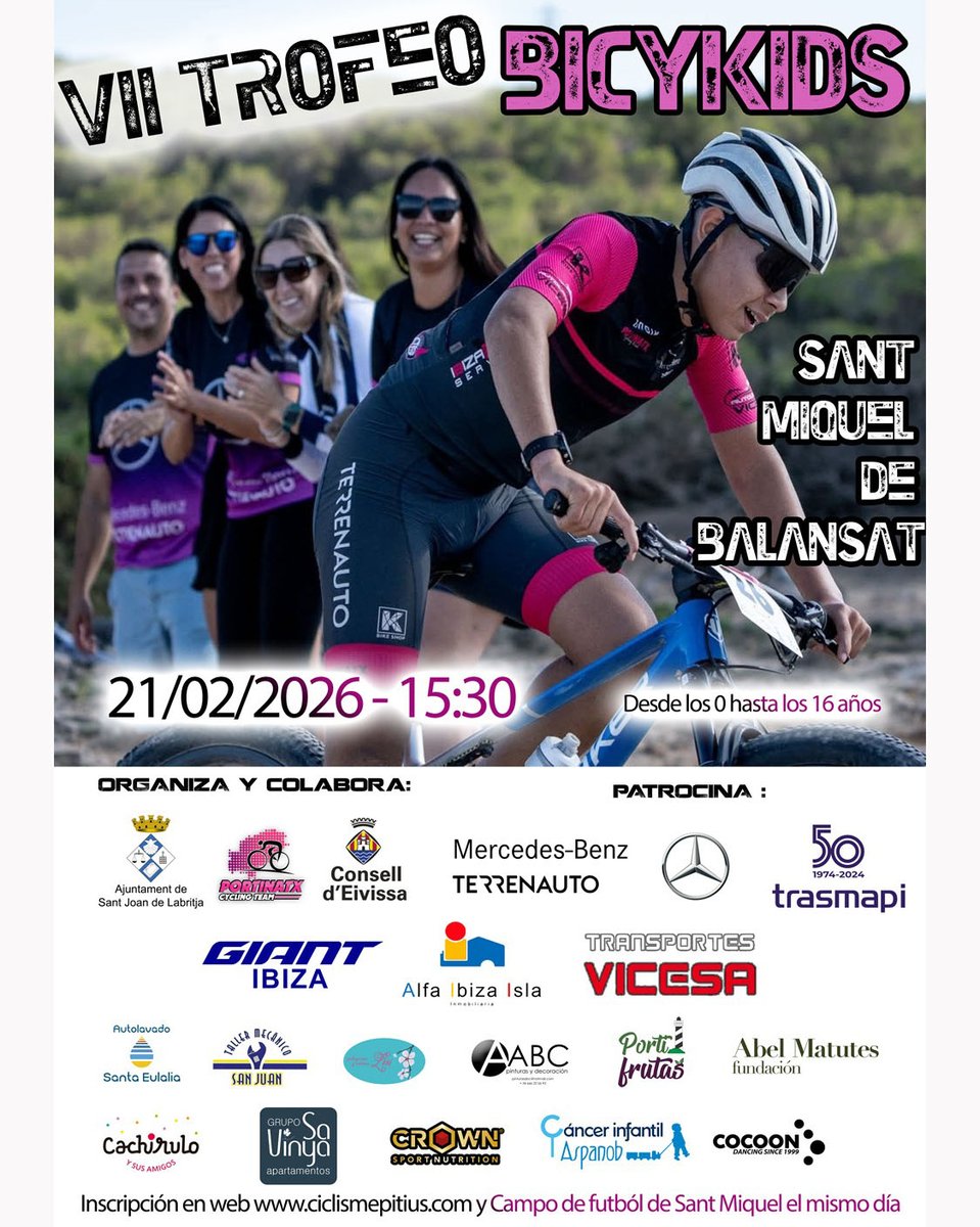 _FCIB's tweet image. PRÓXIMAS COMPETICIONES

20/02
"TROFEO CONECTABALEAR"
Conectabalear XTrem Calvià - Escola Joan Llaneras

21/02
"VI BICIKIDS SANT LLORENÇ"
Portinatx Cycling Team

22/02
"DH PONENT BIKE TIME"
Ponent Bike Team Club

22/02
"X TROFEO SANT JOAN "
Portinatx Cycling Team