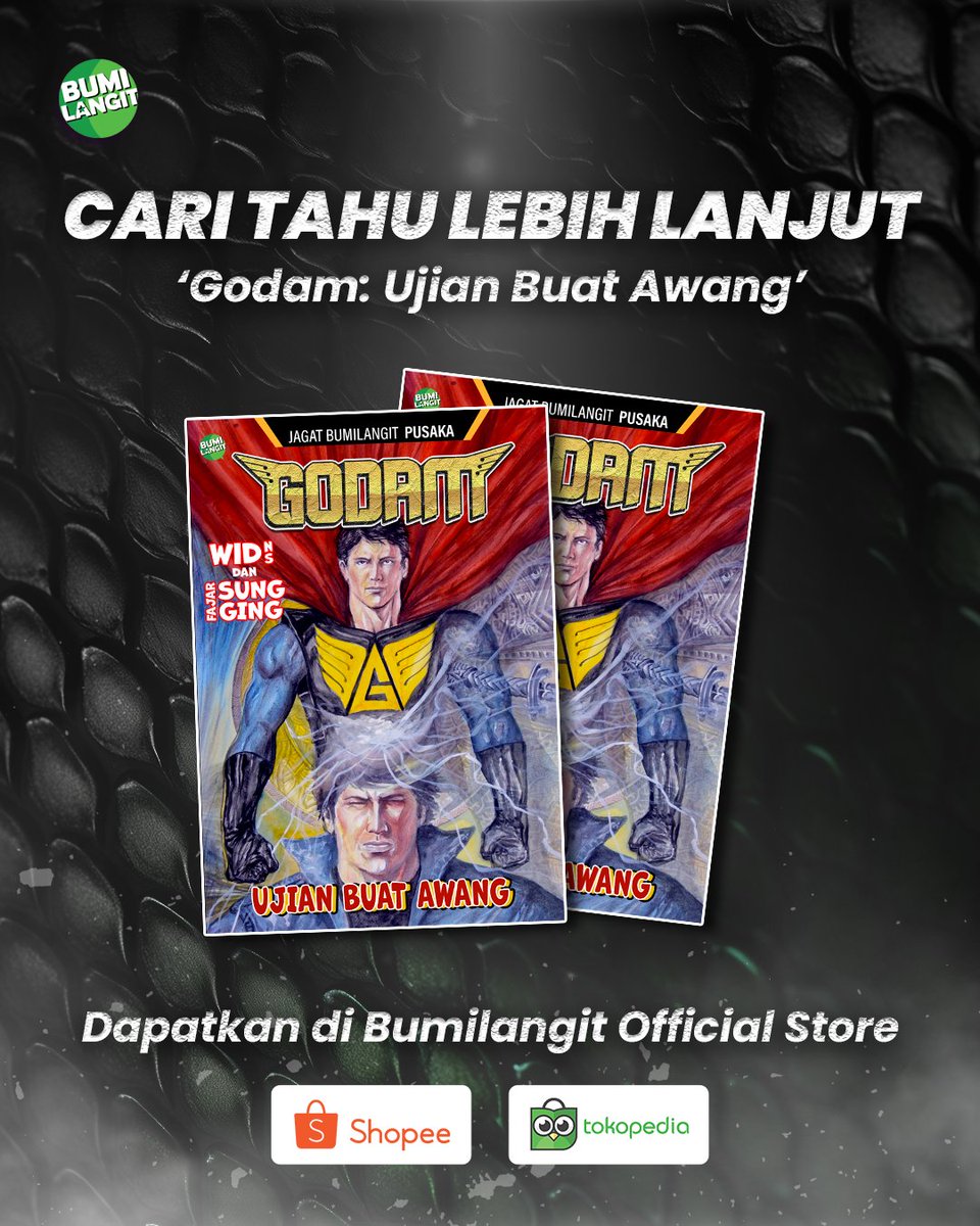 BumilangitID's tweet photo. Perang antara baik lawan jahat...
Dapatkan komik Godam: Ujian Buat Awang di Official Store Bumilangit!
#Bumilangit #Godam #Awang https://t.co/Jvq5ysyu90