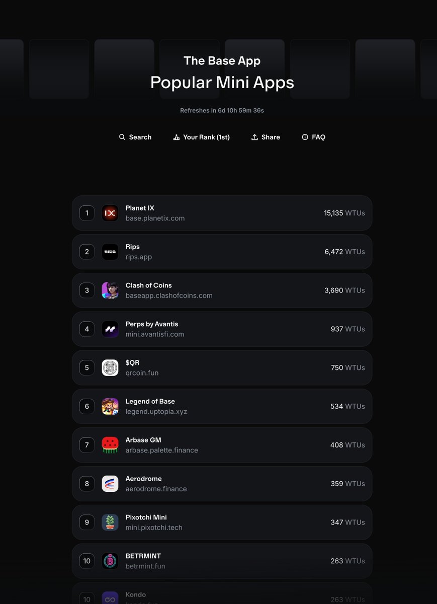 <a href="/baseapp/">Base App</a> Planet IX app coming in hot with only a week out <a href="/baseapp/">Base App</a> ! 👀👀 Lots of love for the app from the userbase here <a href="/jessepollak/">jesse.base.eth</a> !

<a href="/LucBerkefeld/">Luc</a> <a href="/QuickswapDEX/">QuickSwap 🐲 DragonFi 2.0</a> is this enough to convince <a href="/MedievalEmpires/">Medieval Empires</a> to also come to <a href="/base/">Base</a> ??

milady