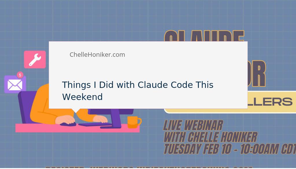 Want to see what happened when I pointed Claude Code at my actual backlog and let it run? It's astonishing. 

Read the full article: Things I Did with Claude Code This Weekend
▸ lttr.ai/AoWHG

#Indieauthor #Indieauthors #Amwriting