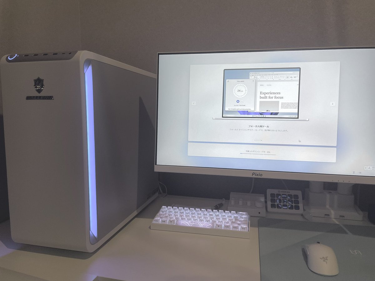 mua_6m's tweet photo. 新しいPC届いたー！！
RTX5080 × Ryzen 9800X3D

3代目で久しぶりのガレリア
見た目めっちゃ変わってていい~⋆* https://t.co/bVotz60yVA