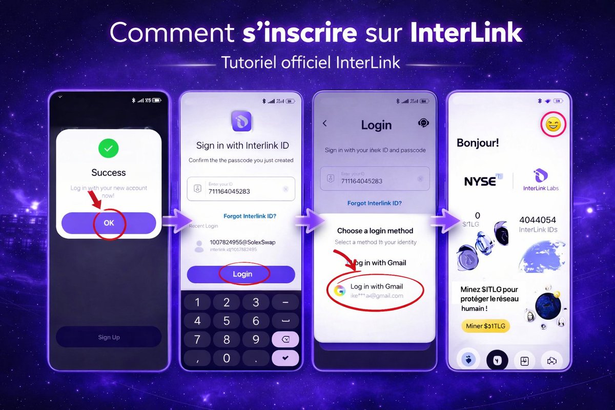 Interlink_Fr's tweet photo. Tu veux rejoindre InterLink ? 🚀
Voici mon tutoriel simple pour t’inscrire étape par étape 👇
✅ Créer ton compte
✅ Configurer l’app
✅ Commencer à miner
🎟 Code parrainage : 536191473389
Plus tôt tu entres, plus tôt tu mines.
#InterLink #ITLG #ITL #ITLX https://t.co/eRMemfpiex