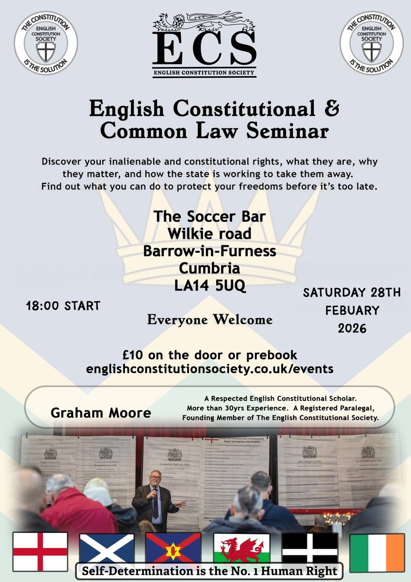 juicyandlucy's tweet photo. We have a fantastic seminar where you can discover your inalienable and constitutional rights, what they are and why they matter 28 Feb 2026 starting at 6pm#BarrowinFurness #DaltoninFurness
#DaltonInFurness #Dalton #Askam https://t.co/BODVOeP8wQ https://t.co/0uupvPUcDh
