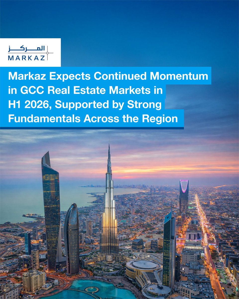 Markaz has released its latest "Real Estate Outlook: H1 2026” report, offering a comprehensive analysis of real estate market performance across the key real estate sectors in Kuwait, Saudi Arabia, &amp; the United Arab Emirates. 

Read more in the link below.
ow.ly/lIKW50YhYZJ