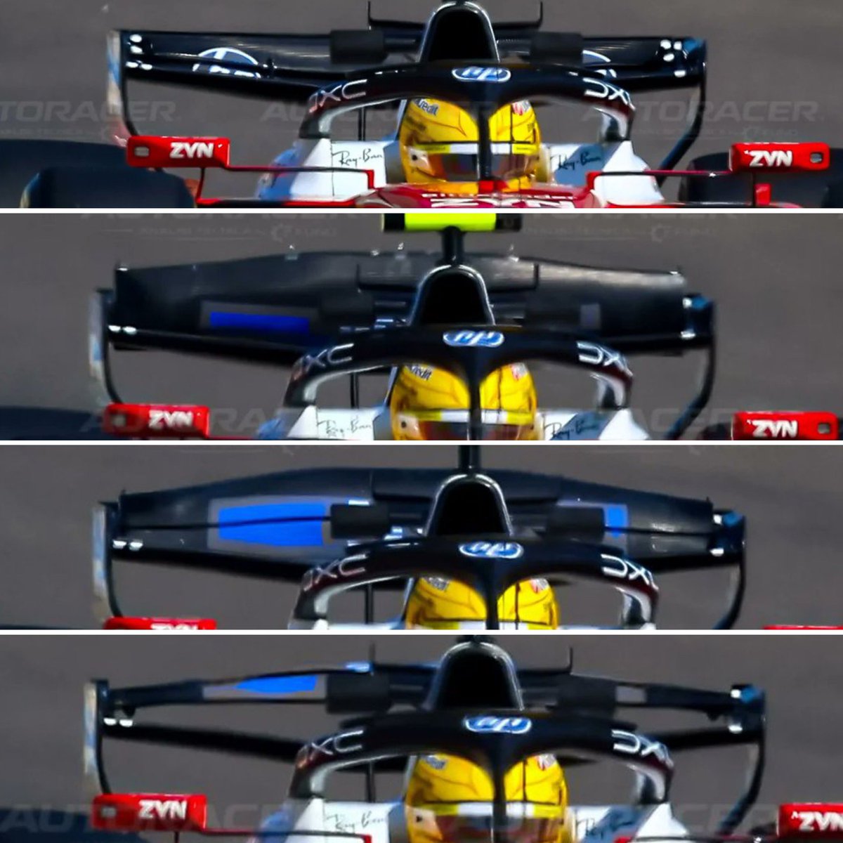 Fotograficzny podgląd na nowe tylne skrzydło Ferrari, w którym ruchomy płat obraca się o 270 stopni.  

#F1PL #ElevenF1 #F1