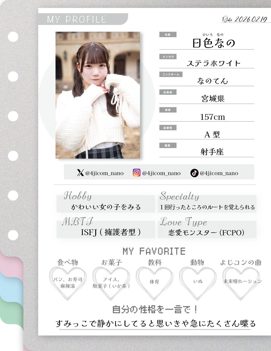 おはよプロフィールみてくれた❔❔なのさんのこともっと知ってね