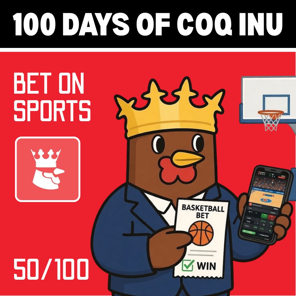 100 DAYS OF $COQ 🐓

DAY 50: PLACE A BET ON SPORTS 🏀

Now that we are following <a href="/coqbook/">coqbook 🐓🇫🇷</a>, let’s place a bet in $COQ!

There is plenty of basketball (NBA &amp; NCAA), tennis (ATP &amp; WTP), &amp; hockey to bet on.

Comment w/ your betslip down below!

<a href="/coqinu/">Coq Inu 🐓</a> 🐔

#RUNITBOK #COQINU #AVAX 🔺
