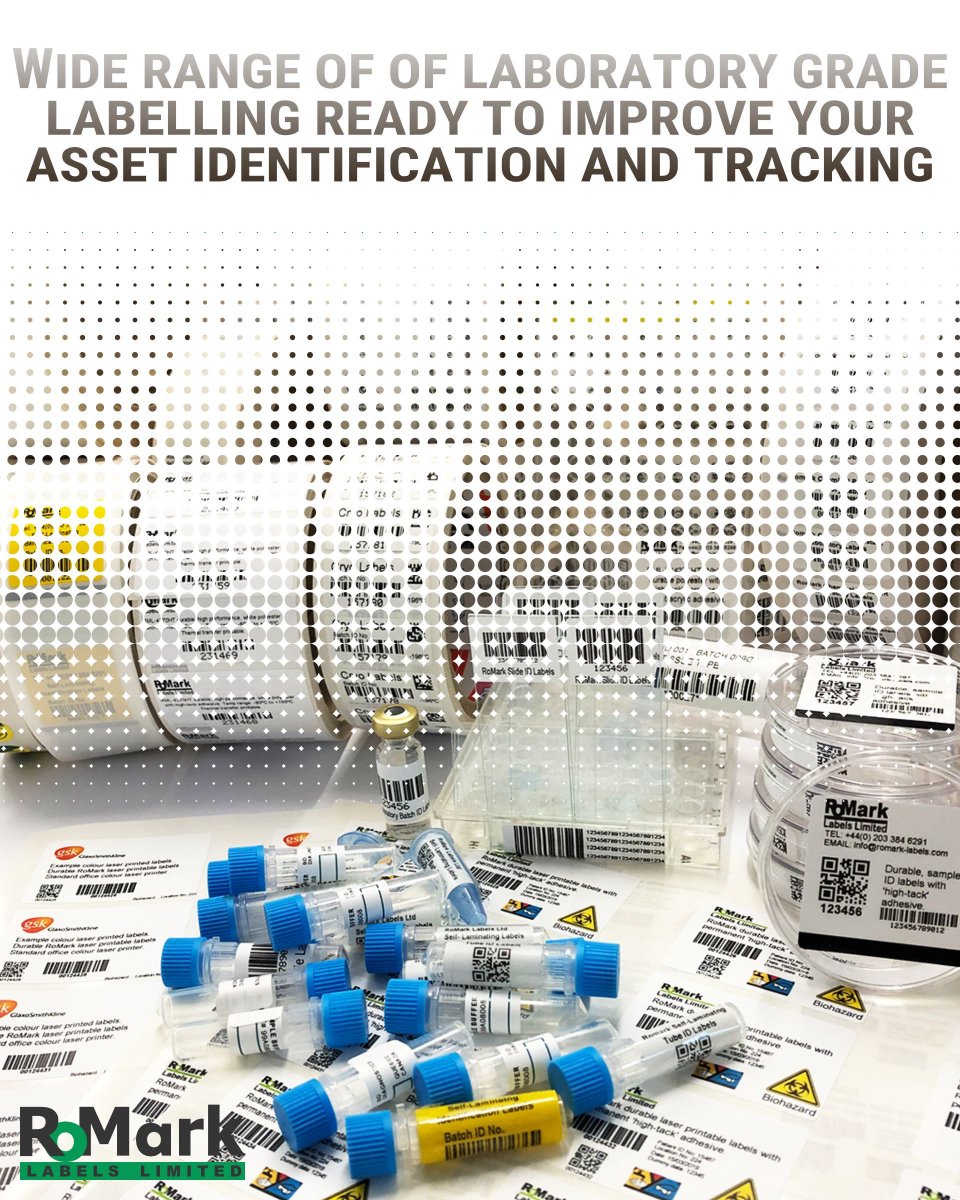 LabelsRomark's tweet photo. RoMark labels can create bespoke laboratory grade labels for any task, from patient ID to autoclave.

If your lab is in need of high-performance, durable and reliable labels, then there's no company better suited than RoMark.

📧 info@romark-labels.com
🌐 https://t.co/xiyzhAFcIg https://t.co/KodzVYFNN4