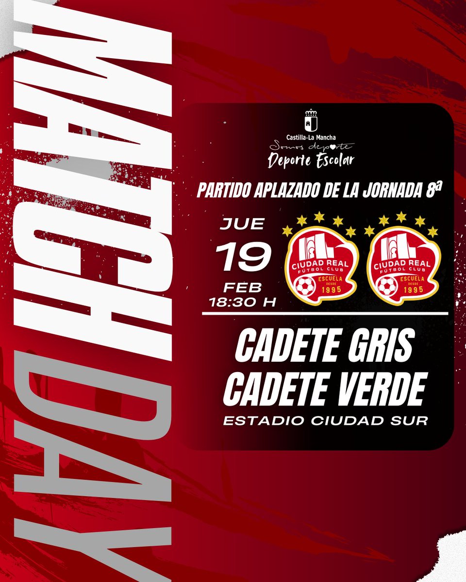 𝐌𝐀𝐓𝐂𝐇𝐃𝐀𝐘 | 🏆Deporte Escolar

Hoy se disputa uno de los partidos aplazados  💪

#TodoAlRojo🔴 #ConstruyendoCantera🏗 #ADNEscuela