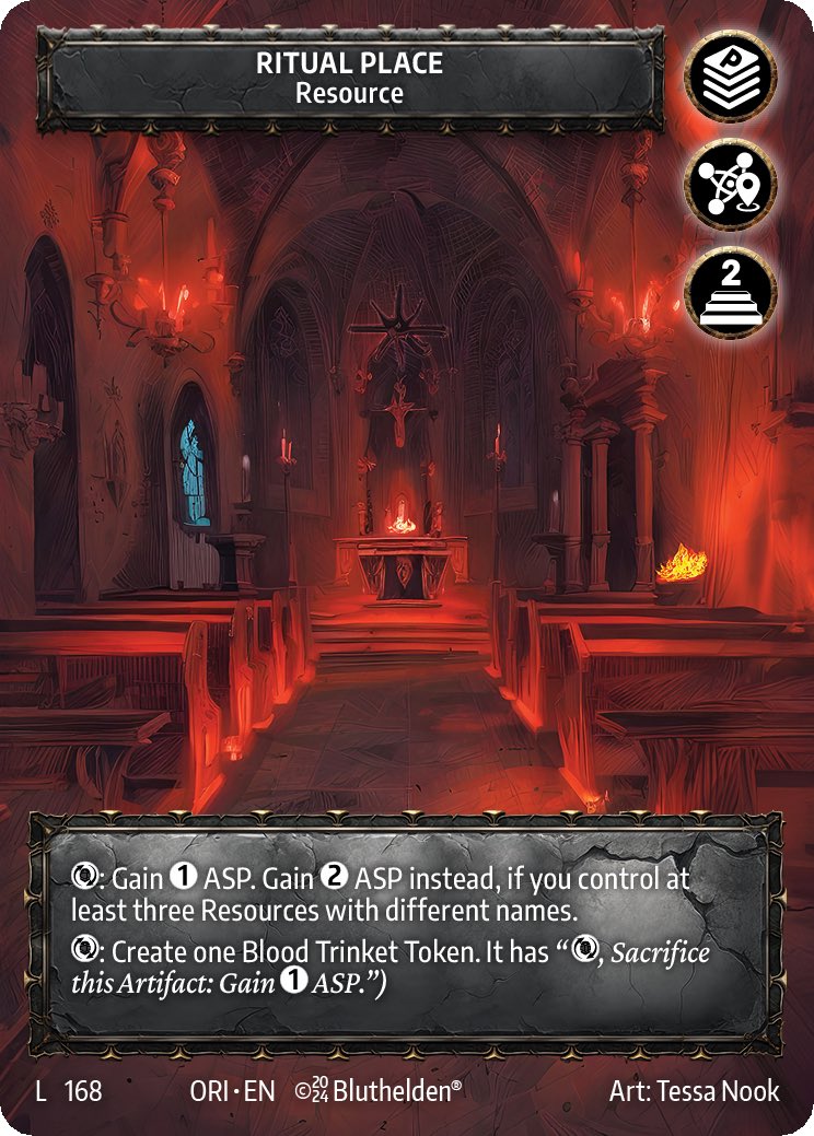 Choose your #CARD ⁉️

👉Basic Card

„Ritual Place“ 🚪by Tessa Nook 

Join it:
👉Follow us <a href="/bluthelden/">Bluthelden TTCG</a>
♻️Retweet with #bluthelden #blutheldentcg #ttcg
More Info at Comments👇

#gaming #cardgames #tcg