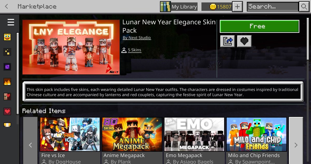 eckoxsoldier's tweet photo. Minecraft have released a FREE Lunar New Year Skinpack!

https://t.co/YMcdZoTdJV https://t.co/bXLAzh52K3