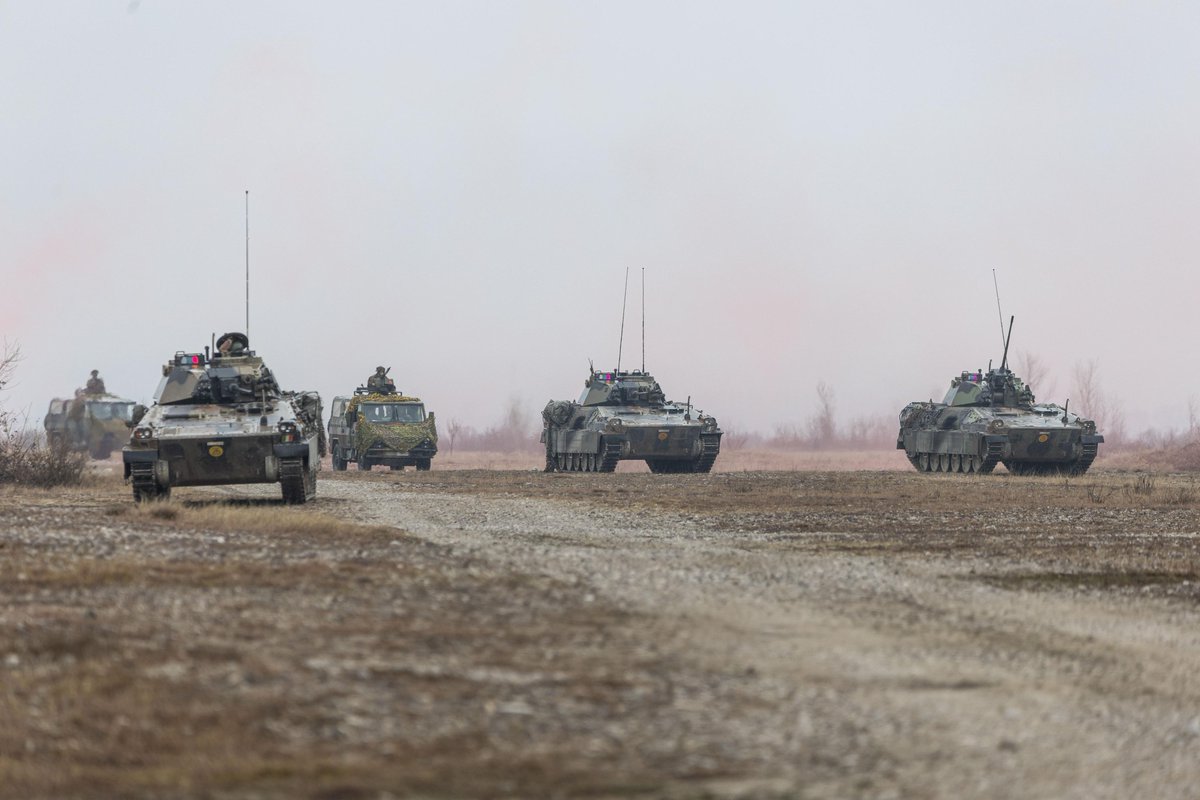 C1 Ariet MBTs and VCC80 Dardo IFVs from 132nd Armored Brigade "Ariete" of Italian Army, during a training, part of the "Baltic Guardian" NATO operation in Latvia.
