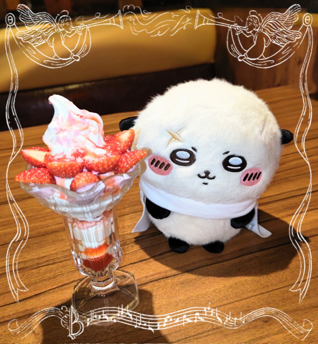 先生といちごパフェをキメてきた🍓✨

 #ちいかわ