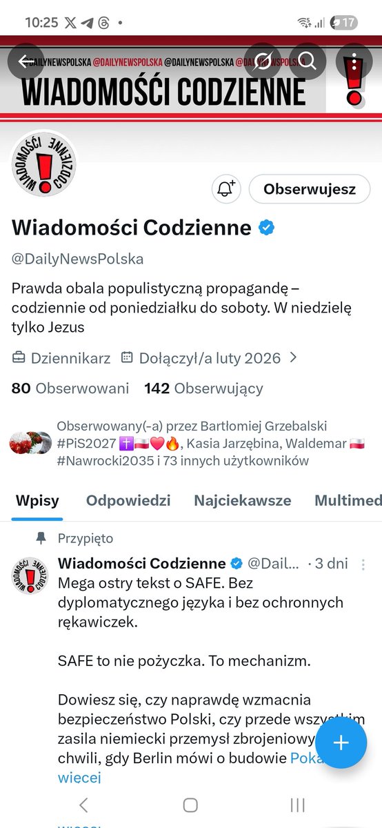 Kochani Prawi ‼️  
Budujemy konto <a href="/DailyNewsPolska/">Wiadomości Codzienne</a>

Będę wdzięczny za pomoc i wsparcie!  #PociągPrawych Nie zatrzymujemy się!