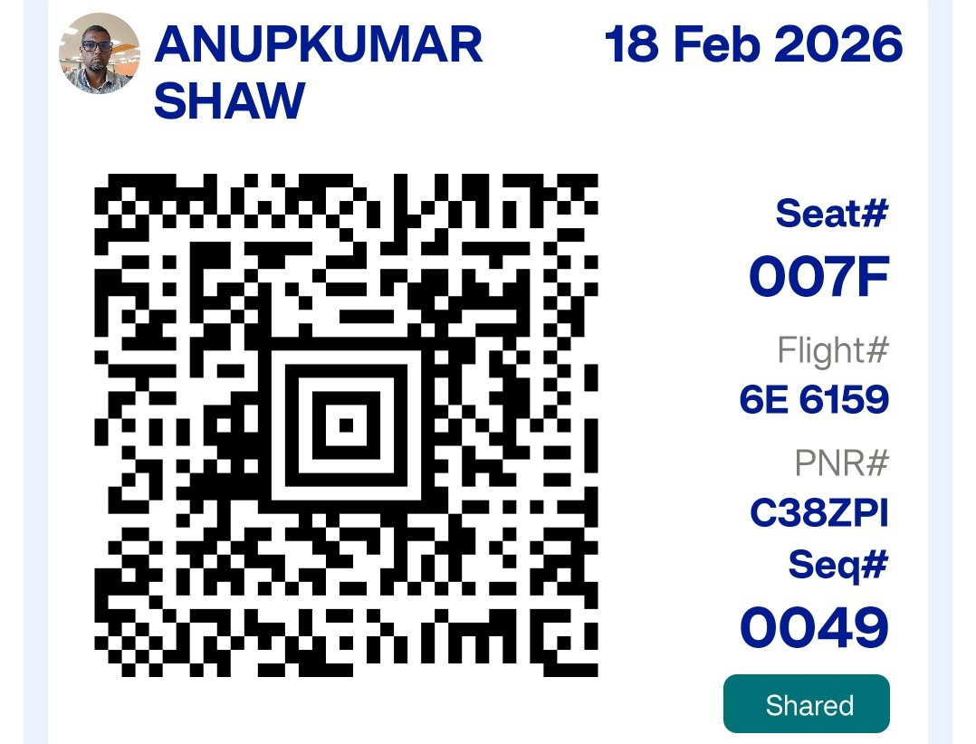 AnupKShaw1's tweet photo. @IndiGo6E https://t.co/tcog1ta2wZ