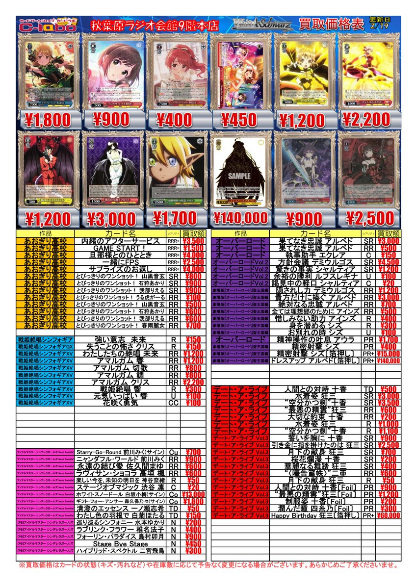 ◇ #ヴァイスシュヴァルツ 買取情報◇ 気になっちゃう背中 SEC 13000