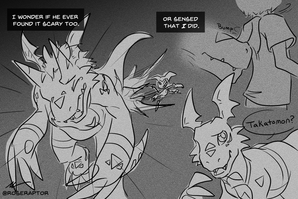 This series has had such a lasting impact on me more than I talk about. I also may or may not have been sobbing it up a storm while working on this for the last ten hours or so but hey,

(1/2)

#Digimon #DigimonTamers #Comic #Guilmon #Megidramon #Gallantmon #Impmon #Beelzemon