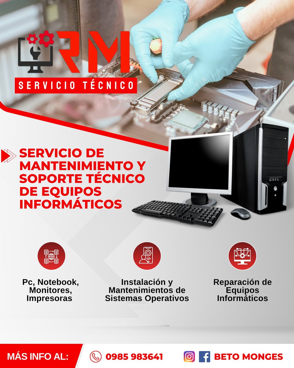 ROBERTMONGES3's tweet photo. Soporte Tecnico de pc e instalación de sistemas operativos contamos con factura legal @Ahora_Py @beto82908565765 @vircenturione @despachoplay @angiemonges @Rocio_La_Negra @Telefuturo @AlexandraVersev @Acostaabraham99 https://t.co/o8EhH9V9Zq