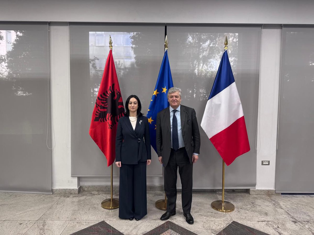AlbanianDiplo's tweet photo. On 18 February 2026, the fourth Monitoring Committee of the Albania–France Intergovernmental Agreement (IGA) convened at the Ministry for Europe and Foreign Affairs of Albania. 

The meeting was co-chaired by Deputy Minister Megi Fino and Minister Delegate Nicolas Forissier, attached to the Minister for Europe and Foreign Affairs of France.

Participants reviewed progress across priority IGA projects in water management, innovation, education, tourism, agriculture, and infrastructure, and agreed on concrete next steps to accelerate implementation. 

Cooperation with France remains of strategic importance for Albania, reaffirming the shared commitment to advancing joint initiatives.