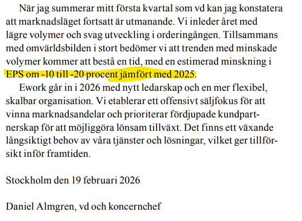 AbcpokerBI's tweet photo. #Ework hade ett mycket svagt 2025. Och VD guidar för -10% till -20% på VPA-nivå för 2026 

Det är inte jätteroligt https://t.co/FnMqt7KFG7