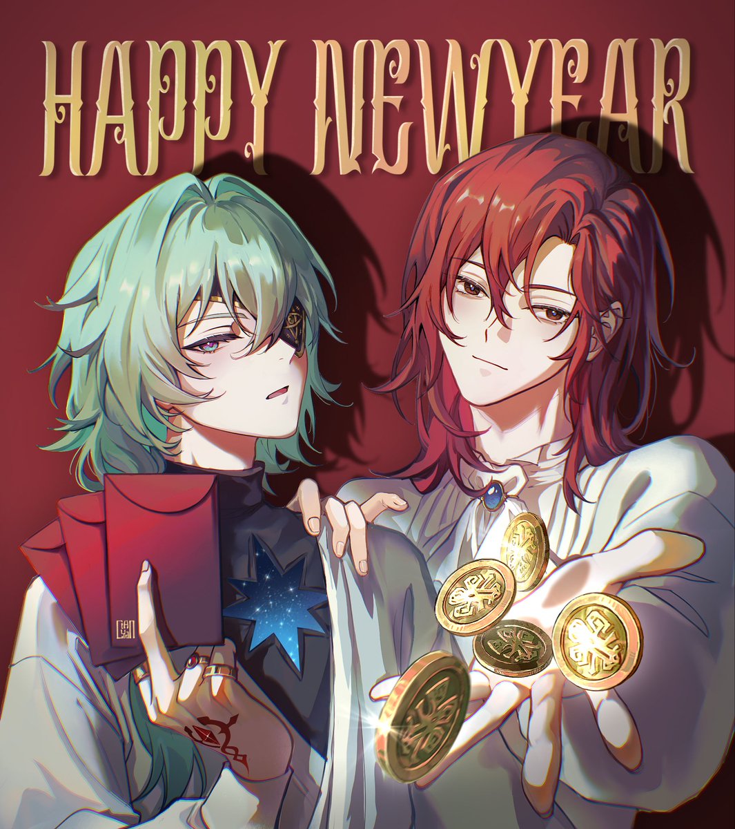 Want some Lucky money? Let professor Anaxa and young master Cale give you some. They are quite generous to their favorite ones, I believe.
#calehentituse #anaxa