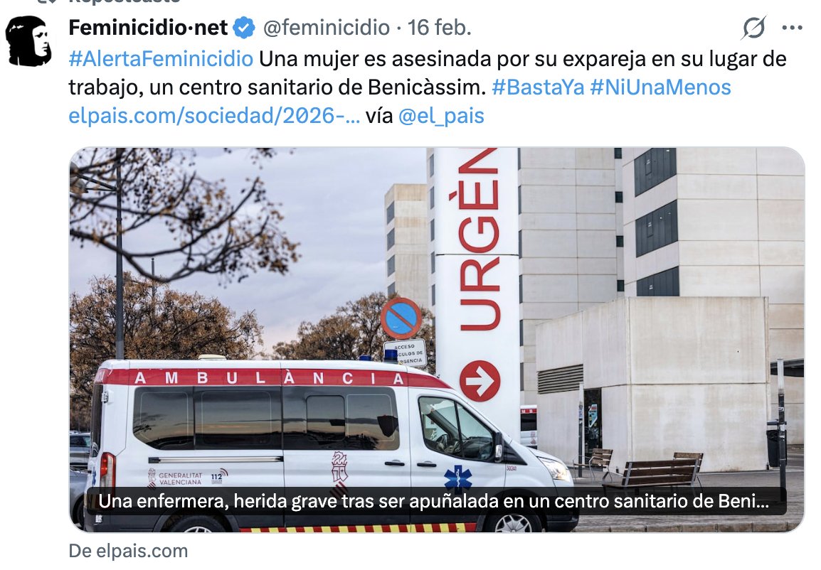🚨Cuatro #feminicidios en España en tres días, y una mujer en la UCI. En todos los casos excepto uno, las víctimas son mujeres y niñas con medidas de protección vigentes. Es la evidencia de que tales medidas deben ser evaluadas y reforzadas, ya.
#BastaYa #NosQueremosVivas