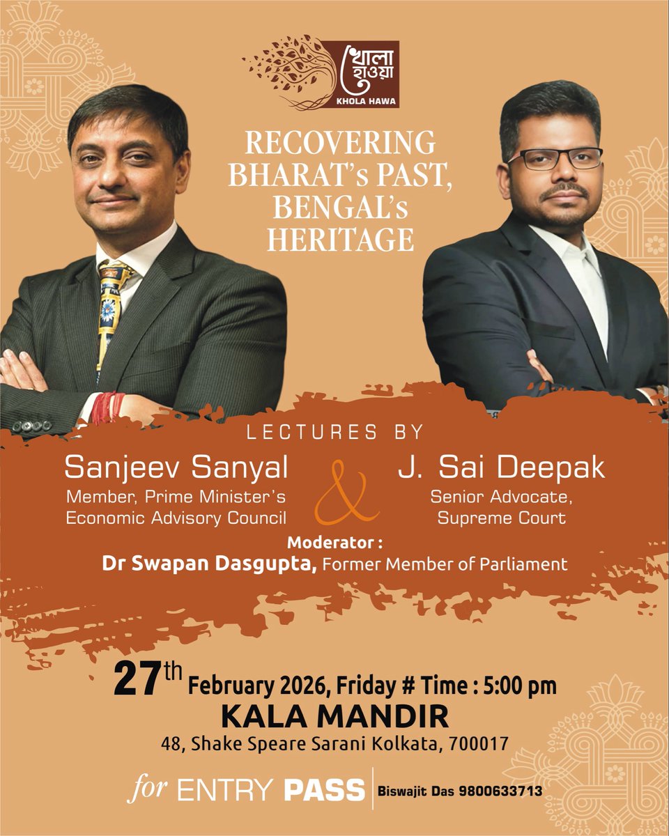 kholahawaindia's tweet photo. We are pleased to announce that due to overwhelming demand for entry passes, we have moved the event to a larger venue. We look forward to seeing you at KALA MANDIR, Shakespeare Sarani, Kolkata - 17

@swapan55 @jsaideepak @sanjeevsanyal https://t.co/omKblmip5U