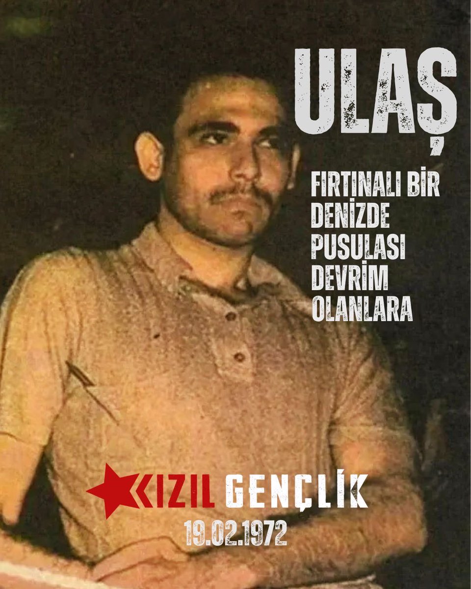 kizilgenclik's tweet photo. Gençliğin tükenmez enerjisini, işçi sınıfının kurtuluş mücadelesiyle birleştiren o sarsılmaz iradeyi selamlıyoruz!

19 Şubat 1972'de Arnavutköy'de yankılanan o direniş ruhu, bugün bizim mücadelemizde, bizim sloganlarımızda yaş��yor. Ulaş’ın bize bıraktığı miras; teoriyi eylemle, cesareti bilinçle harmanlamaktır. Dün olduğu gibi bugün de yürüdüğümüz yol bellidir.

Anısı mücadelemizde yaşıyor!