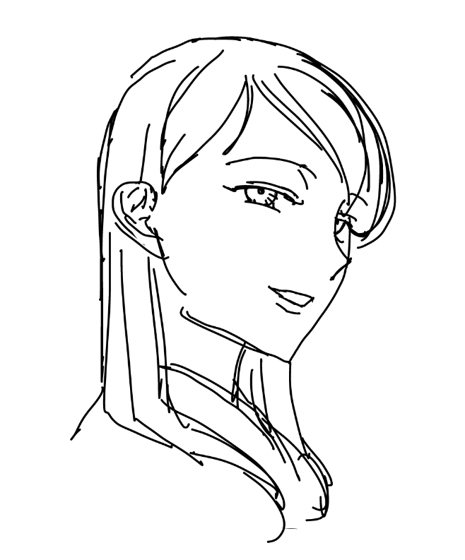 未来的な女性キャラクター 鉛筆画 Post by ににふ on X: 女の絵