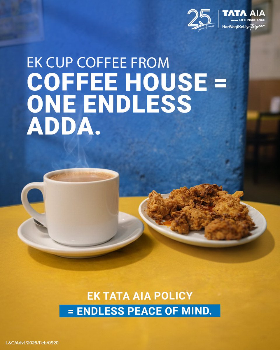 Some conversations at Coffee House go on forever about dreams, plans, and what the future holds.

Make sure your family’s dreams continue just the same. Secure their future with Tata AIA: tataaia.in/88mj7l

T&amp;C apply: bit.ly/TataAIASocialD…

#TataAIA #LifeInsurance
