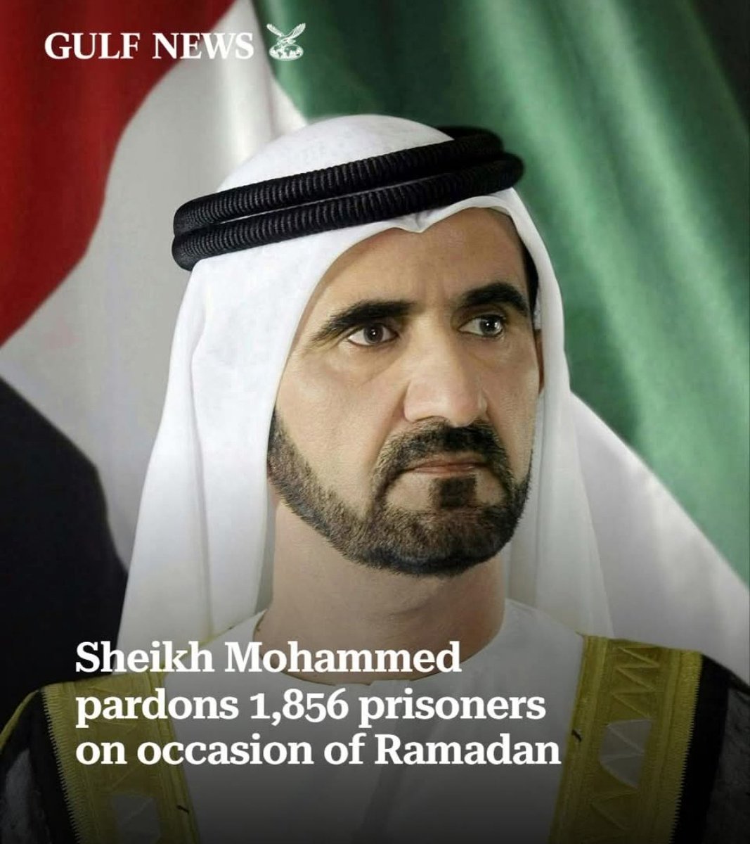 His Highness Sheikh Mohammed bin Rashid Al Maktoum has ordered the release of 1,856 prisoners of various nationalities from Dubai’s correctional and punitive establishments, in celebration of the Holy Month of Rama   #UAE #Dubai #News