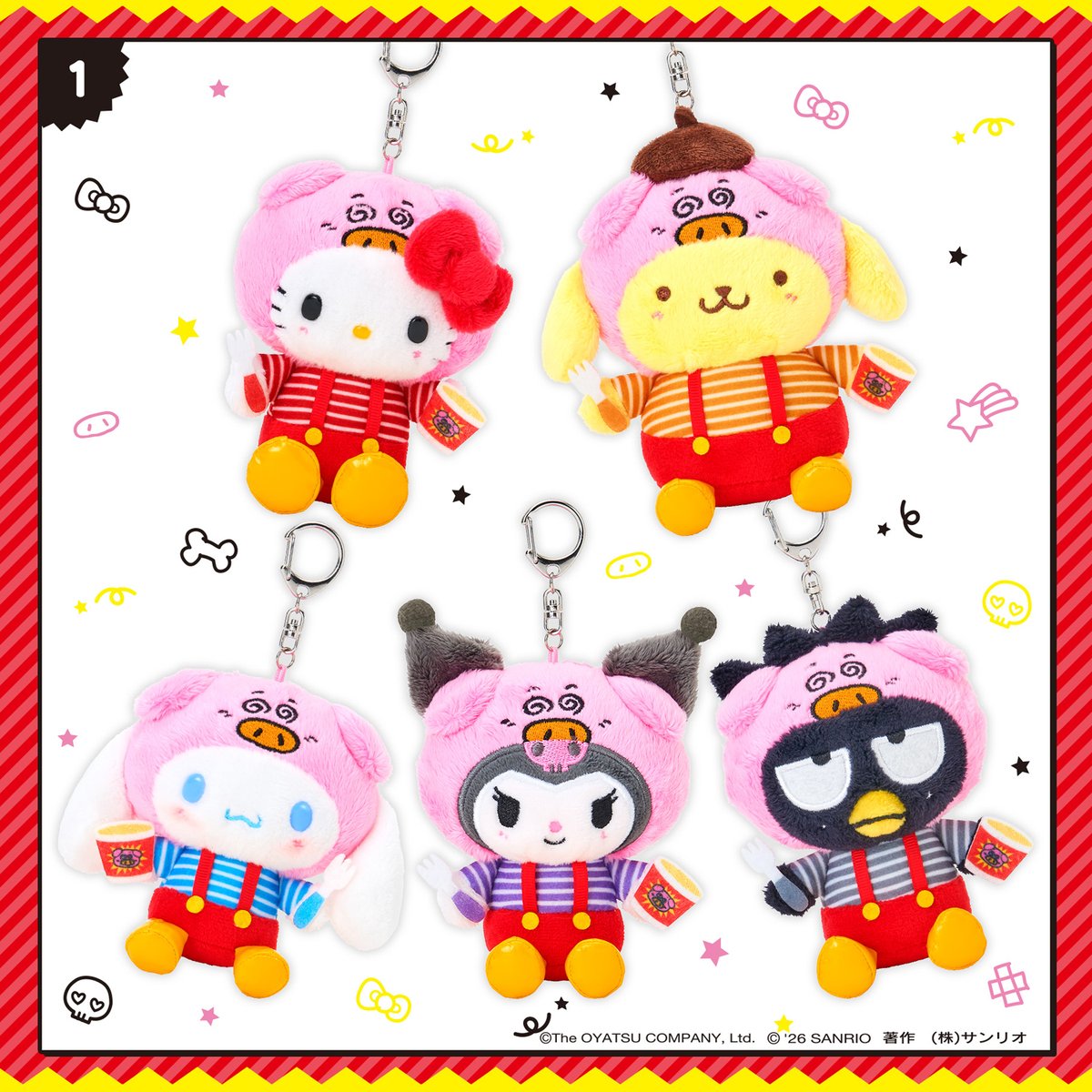 新品　ブタメン　サンリオ　フタストッパー　アクスタ　全種類　キティ　シナモロール サンリオ】ブタメンとコラボしたハローキティとクロミの新グッズを開封