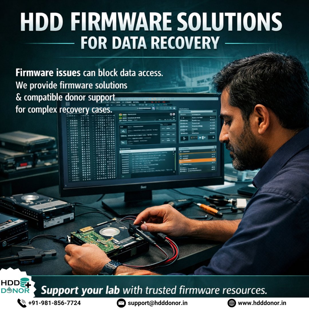 donor_hdd's tweet photo. Strengthen your lab’s technical capabilities today.
📞 +91-981-856-7724
Check HDD Firmware: https://t.co/UbCdyvOFKF
#HDDFirmware #HDDDonor #FirmwareRecovery #DataRecoveryIndia #DonorSupport #HardDriveRepair #RecoveryLab #ProfessionalTools #DriveRepair #StorageSolutions https://t.co/d4odMrVVVn