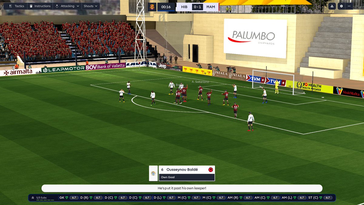 Ferriggi97's tweet image. It looks INSANELY GOOD!

The new Tony Bezzina Stadium has just made it in Bassy's stadium mod! Still feels surreal to actually play in real life Maltese stadiums. 🇲🇹

Managed to score the quickest goal/own goal ever in just 15 seconds ⚽️

#FM26 #Malta #StadiumMod @BassyBoy