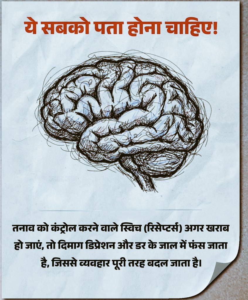 तनाव सिर्फ एक भावना नहीं, बल्कि दिमाग के भीतर चलने वाली एक जटिल जैविक प्रक्रिया है। 
हमारे मस्तिष्क में कुछ महत्वपूर्ण न्यूरो-केमिकल सिस्टम जैसे सेरोटोनिन, डोपामिन, GABA और कोर्टिसोल से जुड़े रिसेप्टर्स लगातार काम करते रहते हैं, ताकि डर, चिंता और भावनाओं का संतुलन बना रहे। 
यही