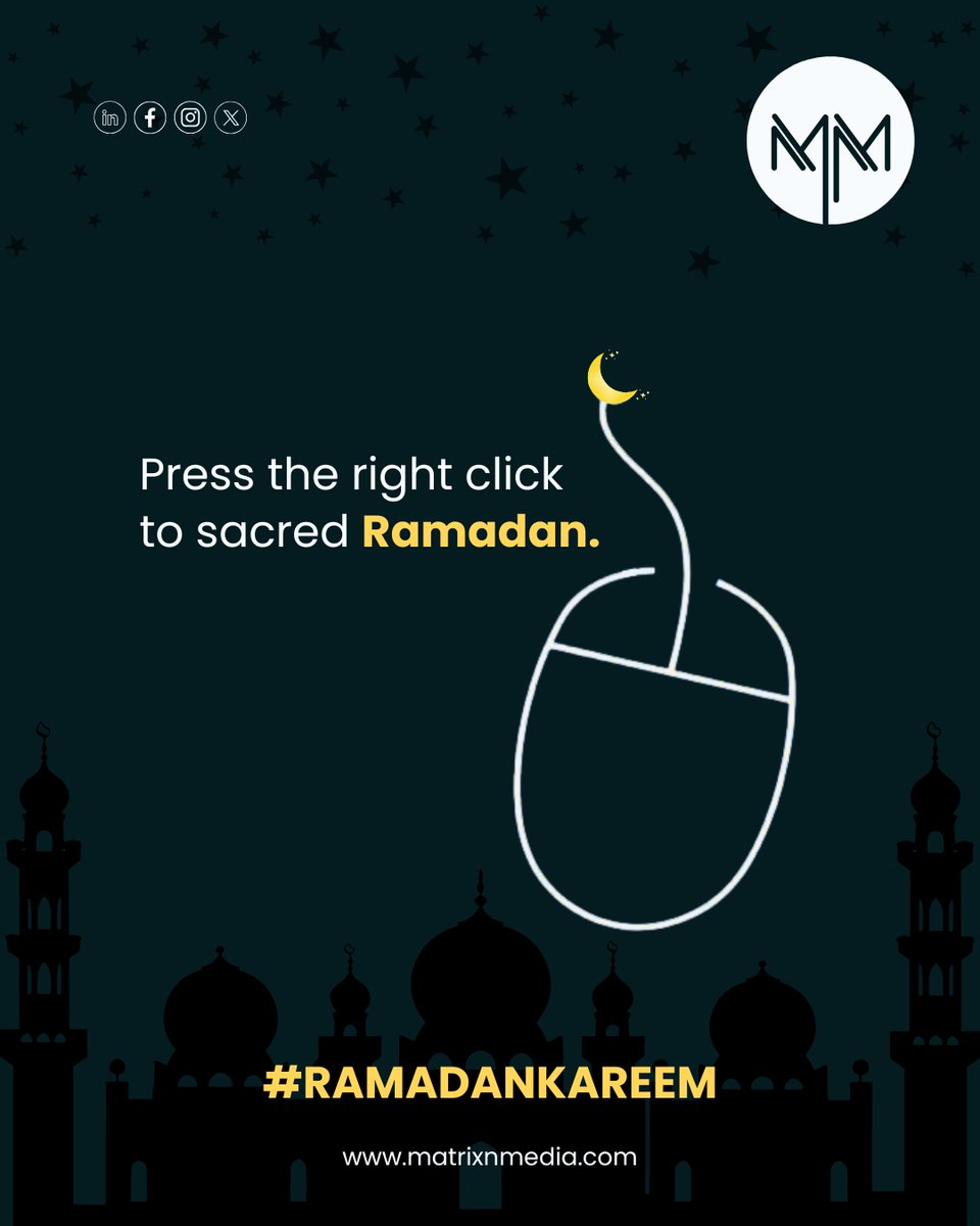MatrixMediaSol's tweet photo. A gentle reminder that even in the digital world, intention matters.

This Ramadan, let every click be guided by kindness, creativity and conscious communication.

#RamadanKareem 

#MatrixMedia #CreativeAgency #DigitalMarketingLife #ContentCreators #RamadanVibes https://t.co/UBkiIdEy4s