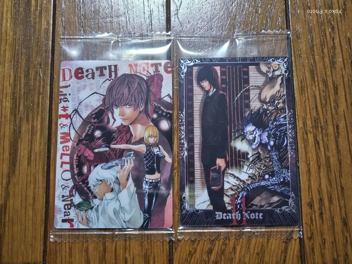 結果・メロ、ニア、夜神月のカード 魅上照、リュークのカード