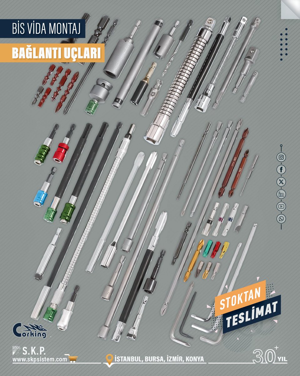 #Corking #BİS #VidaMontaj #BağlantıUçları

📩 İletişim: skpsistem.com/iletisim

#Plastik #Enjeksiyon #Kalıp #İmalat #PowerBits #BitHolder #QuickRelease #MagneticBitHolder #SocketAdapter #ExtensionBar #CRV #S2Steel #EndüstriyelMontaj #VidaMontaj #MontajHattı #ElAletleri #Üretim