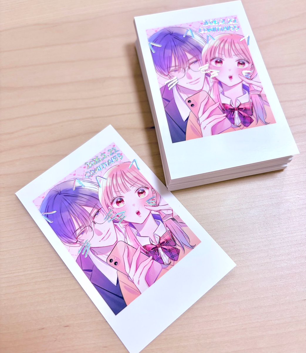 こちらはノベルティのチェキ風カードです！ コミティア当日が猫の日