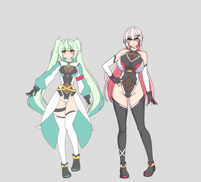 まだデザインも仮なんだけどこんな感じでこのくらいの身長差想定の新しい子 