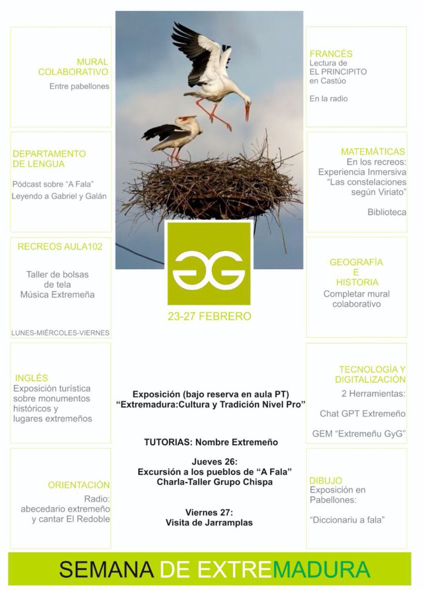 💚🤍🖤 Una Semana para descubrir, valorar y celebrar Extremadura en nuestro centro.