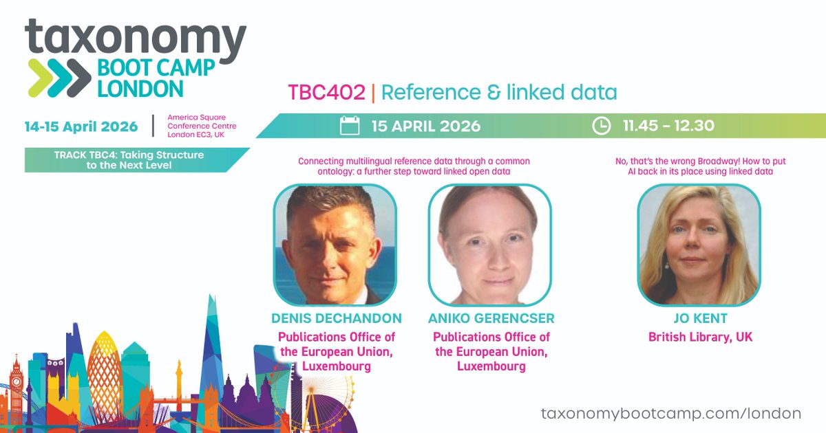Reference data and linked data are not new ideas but, with the increased adoption of ontologies &amp; AI, they are once again in the spotlight. Case studies from <a href="/EUPublications/">EU Publications</a>  &amp; <a href="/OpenUniversity/">The Open University</a> taxonomybootcamp.com/London #TBCL